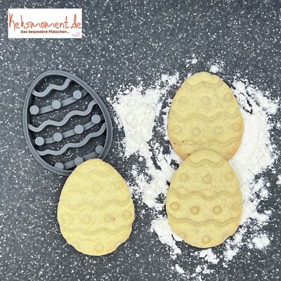 Keksausstecher Cookie Cutter Osterei Easteregg Punkte Welle Teig Dough Plätzchen