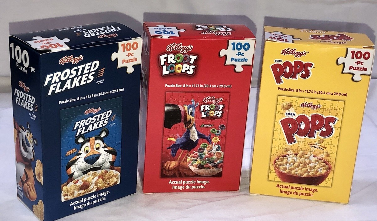 Kellogg's Cereal Puzzles 3 Packs of 100 Pieces - Finished Size 9