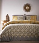 Duvet Cover Quilt Cover Bedding Bed Set Yellow Geometric Spots Grey Reversible
