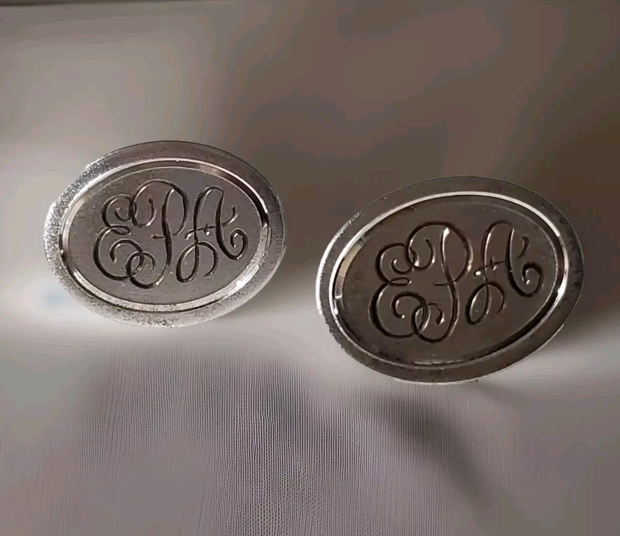 ☆ Monogram Initials "E P A" Cufflinks ☆ Sterling … - image 1