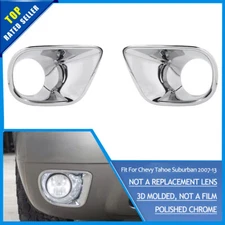 2x Fog Light Lamp Trim Cover For Chevy Suburban Tahoe Avalanche 2007-2013 Chrome
