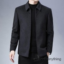 Men's Business Slim Coat Shawl Collar Fashion Casual Jacket Dad Suit Fall Winter