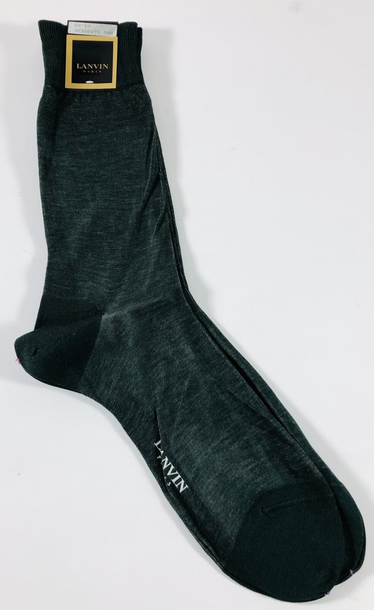 Lanvin Paris France Pure Cotton Men's Luxury Dress Socks NEW