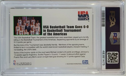 1992 Skybox Hoops Dream Team USA Team Card - PSA 9 - Picture 2 of 2