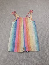 Billabong Romper Girls Large Linen Blend Striped Summer Beachy