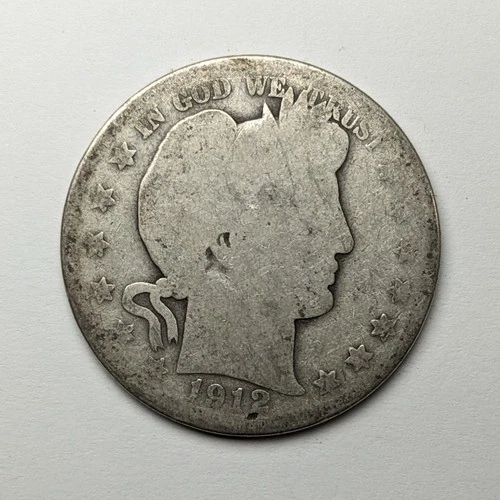 1912 S Barber Head Half Dollar