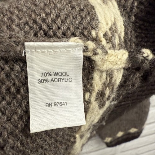 J Jill Strickjacke Pullover mittelbraun Wildwood Fair Isle Wollmischung nordisch kuschelig - Bild 4 von 11