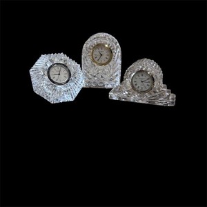 Lot of 3 Waterford Crystal Clocks Paperweight Desktop Timepieces Untested