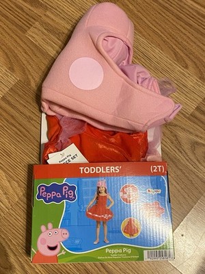 Disguise Peppa Pig Toddlers  Size 2T Halloween Costume. Dress And Headpiece. NWT