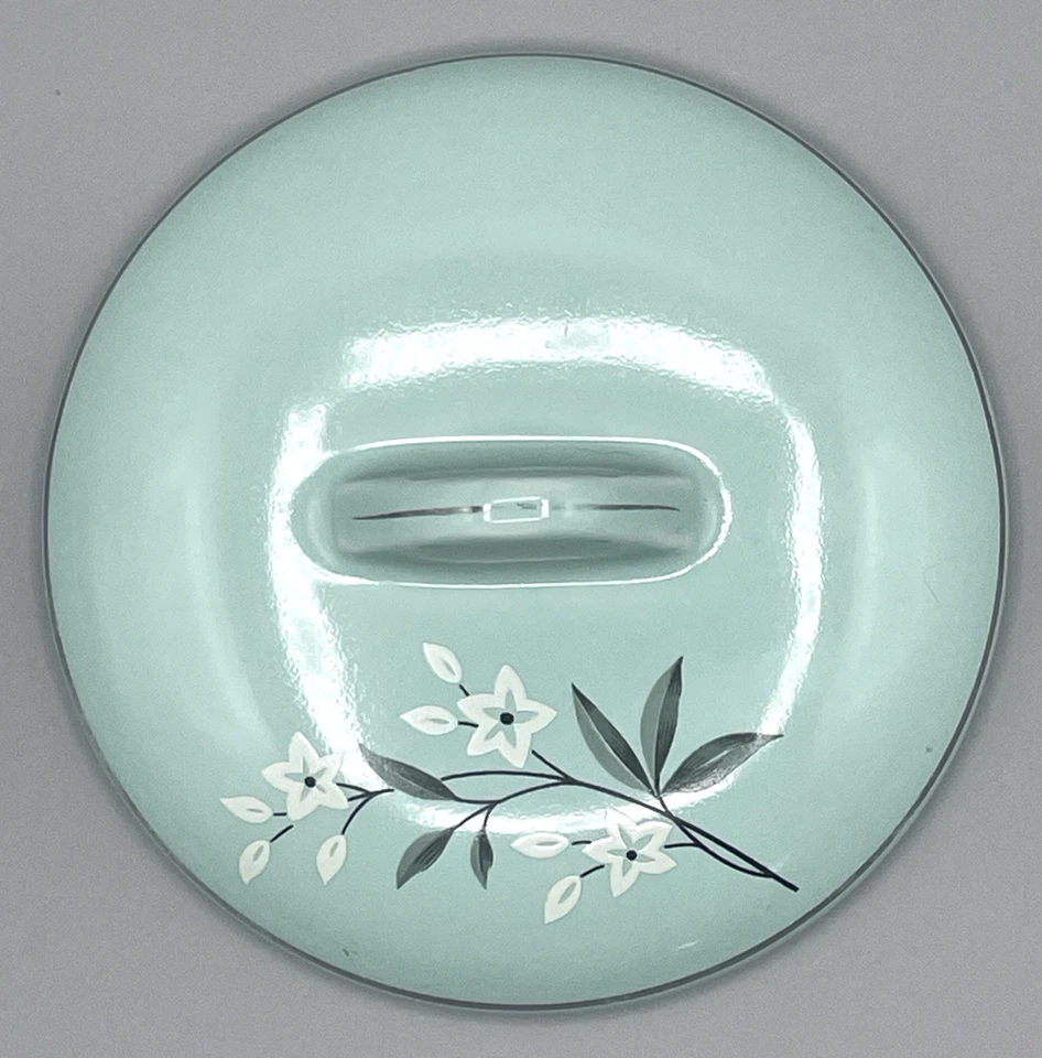 WS George GEO54 Cuenco para Servir Cubierto - Aqua Atomic Floral - Años 50 De Colección EE. UU. Foto 4 de 4