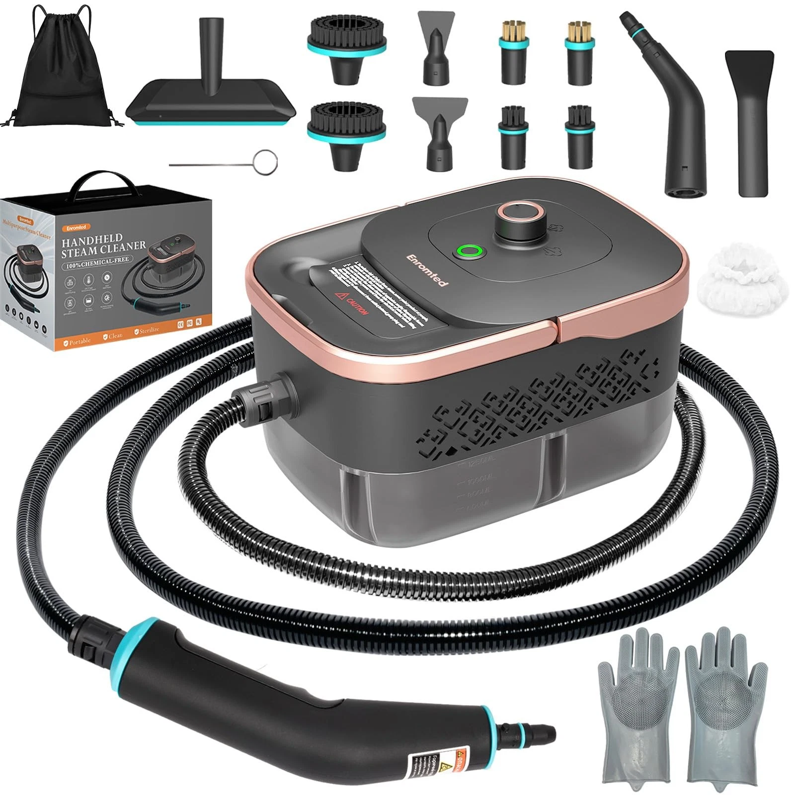 Steam Cleaner,15s Heat-Up 42.27oz Tank,2500W Pressurized Handheld Steam Clean...