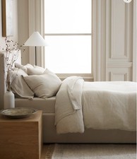 NEW 100 European Linen Duvet Cover Shams Set King/Cal King Natural Chambray