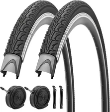 SIMEIQI 700x35C Bike Tire Foldable Replacement Tires 700C, 2 2 Tubes/FV 