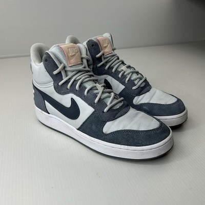 Nike Court Borough Mid Premium Trainers Grey White Suede High Top Sneaker