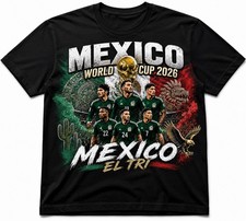 Mexico El Tri World Cup 2026 Soccer Graphic T-Shirt Black Green Red White