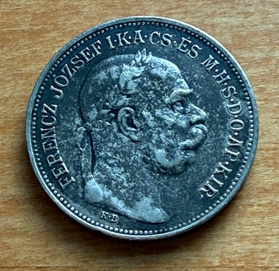 Hungary 1912 Silver 2 Korona Circulated Franz Joseph I