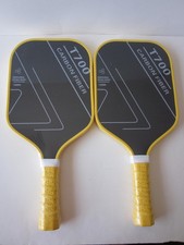 2 T700 Carbon Fiber 16MM Professional Pickleball Rackets - Yellow/Black