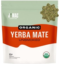 Organic Yerba Mate Loose Leaf Tea, Unsmoked Natural Energy Herbal Tea, High C...