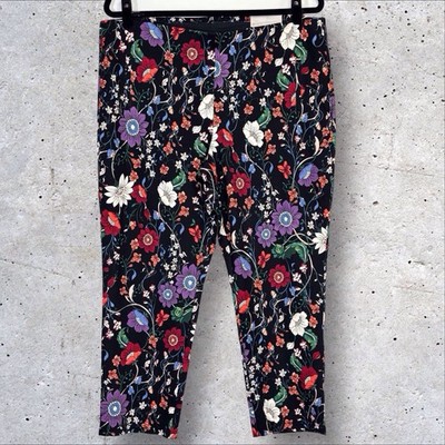 Chicos So Slimming Ankle Pants Juliet Dark Floral Frenzy Size 4 US 20 NWT