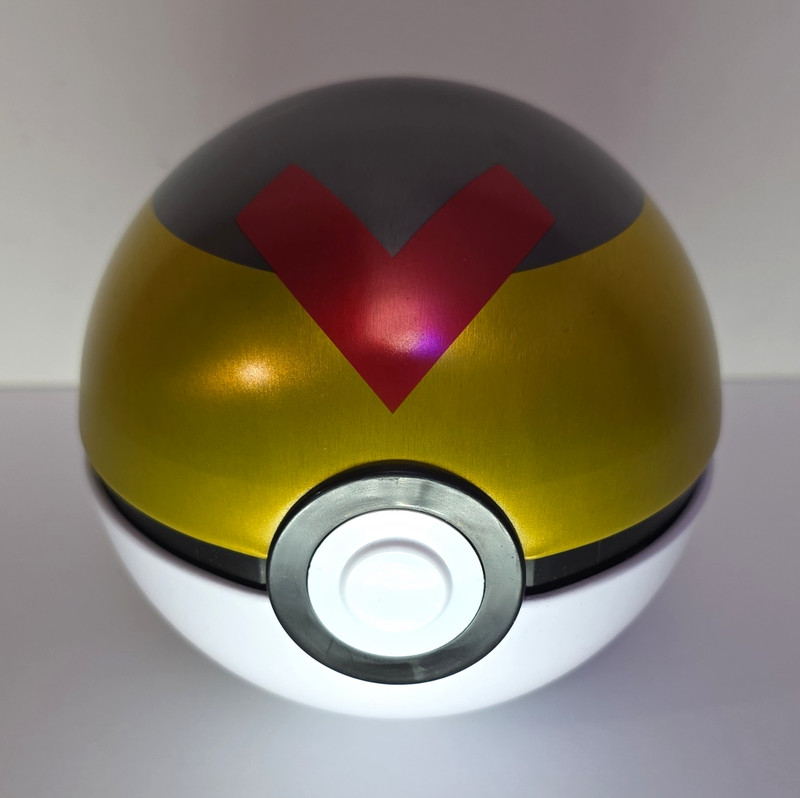 Empty Pokémon TCG Poké Ball Style Tin Card Storage Case 60ct Gold/White/Red