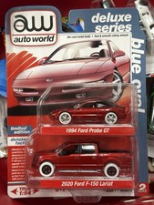 Auto World 2025 Ultra Red Super Chase 1994 Ford Probe GT 2020 Ford F-150 Lariat