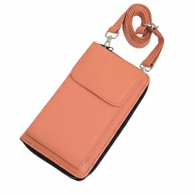 Genuine Cowhide Leather Ladies Cross Body Phone Pouch Wallet Shoulder Bag