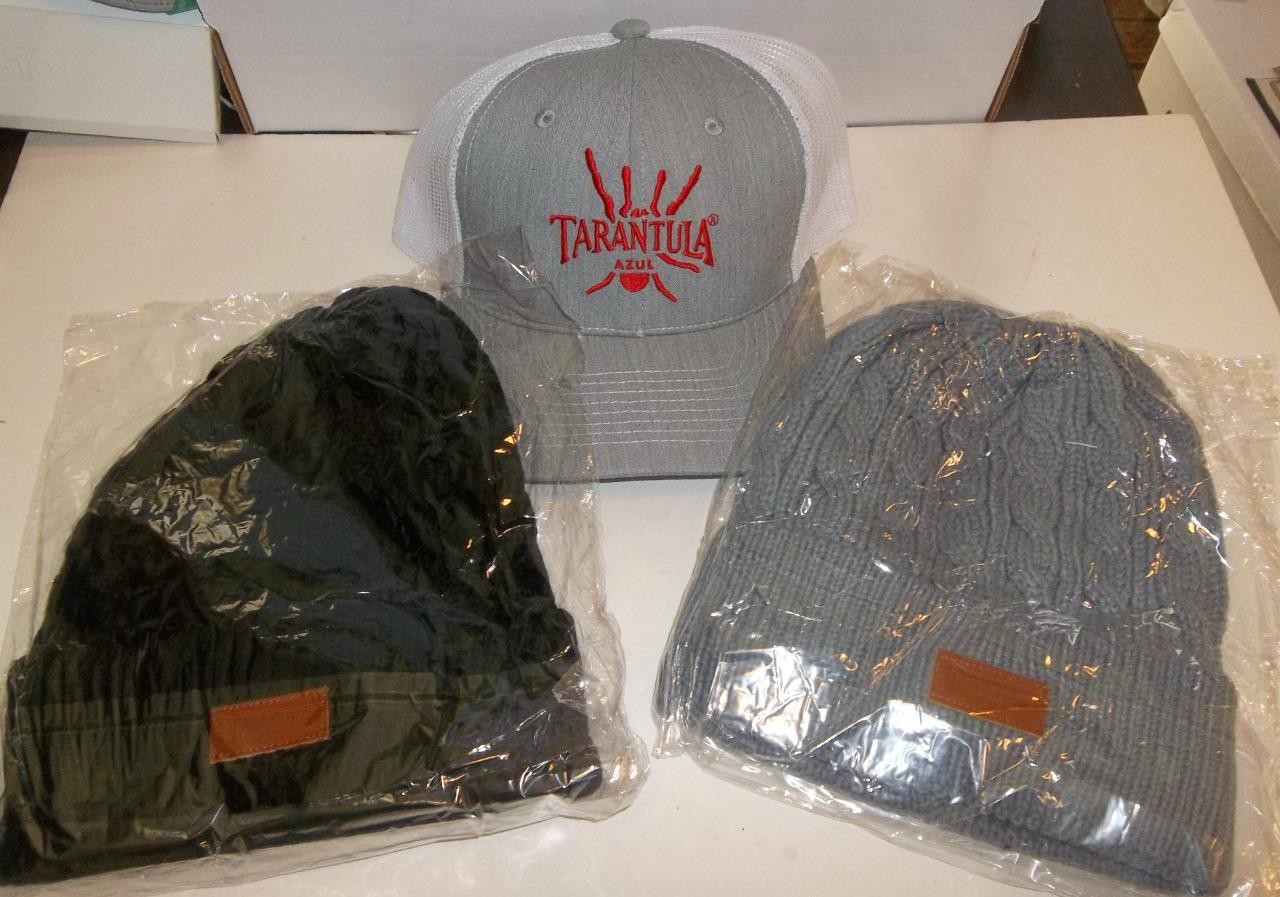 Promotional Tarantula Azul Tequila Hat and Knit Caps Lot  New Old Stock