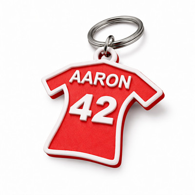 Individueller Jersey Schlüsselanhänger | Personalisierter Sportshirt Schlüsselanhänger | 3D-Druck Name &Nr