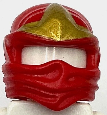 Lego New Red Minifigure Headgear Ninjago Wrap Type 1 w/ Gold 3 Point Emblem Part