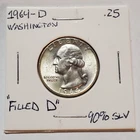 1964-D Washington Quarter - 90% Silver - Nice Coin - **Free Shipping**