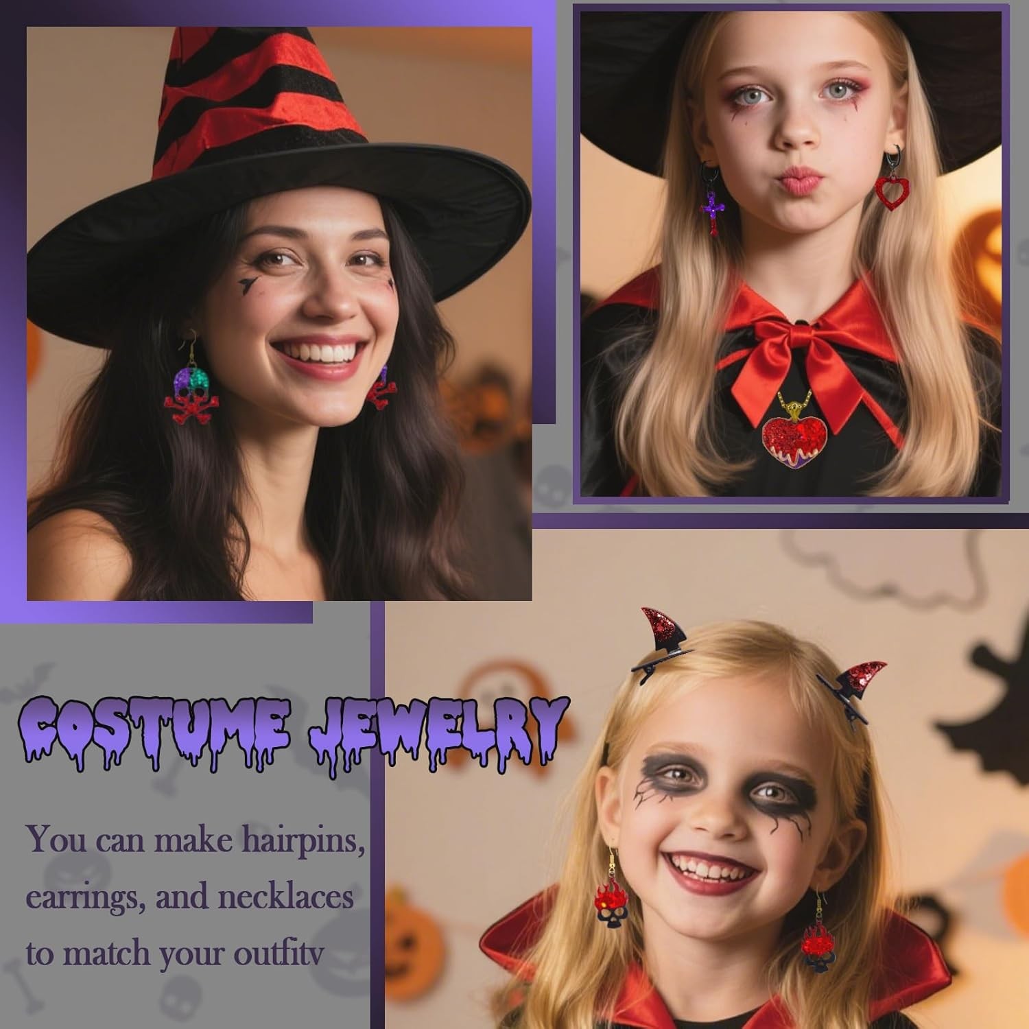 New Halloween Resin Earrings Mold 3pcs Resin Jewelry Molds Various Skull