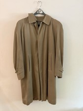 Vtg Burberrys’ Rare USA Made Balmacaan Trench Coat Men 40 Wool Nova Check Liner