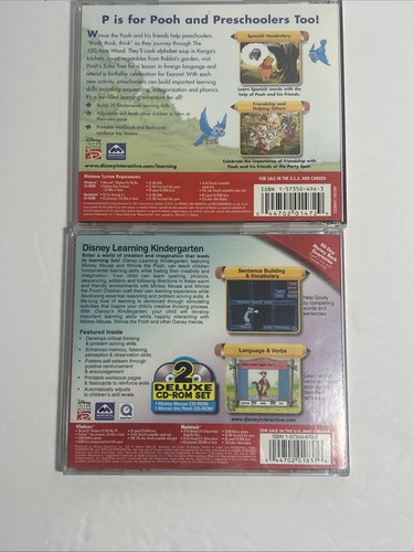 Lot de jeux d'apprentissage Disney Mickey Mouse & Pooh préscolaire et maternelle PC MAC - Photo 4/11
