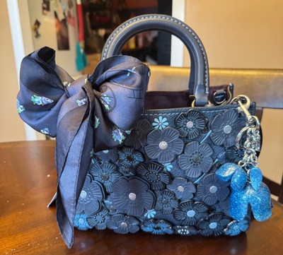 Coach Rogue 25 Tea Rose in HTF Midnight Navy/Black Copper - EUC | eBay