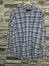 Ralph Lauren Oxford Button Down Shirt Classic Fit Blue Plaid OCBD Mens M