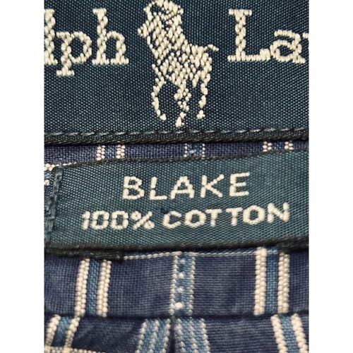 Ralph Lauren Blake Shirt Mens Large Blue White Plaid Cotton Button Down Long Slv - Picture 11 of 12