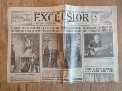 BE373 Excelsior Zeitung 1924 Februar - Venizelos - Lloyd Georges - Clémenceau -