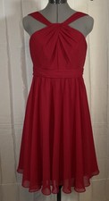 David's Bridal Apple Red High Neck Sleeveless Dress 10 Bridesmaid Formal Special