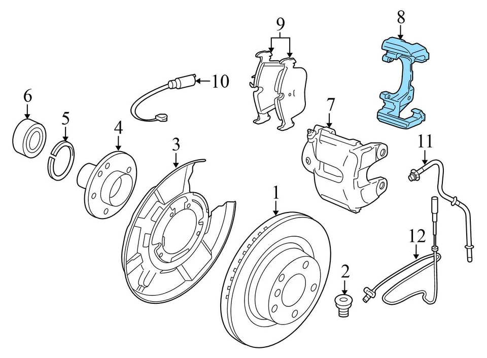 BMW 430I 2017-2020 Gran Coupé 2,0 L - Porta pinza de freno trasero/soporte Foto 3 de 4