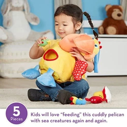 Pelúcia Pelicano Faminto Infantil Melissa & Doug K's Brinquedo Aprender Criaturas Marinhas Chocalho Novo - Imagem 2 de 4