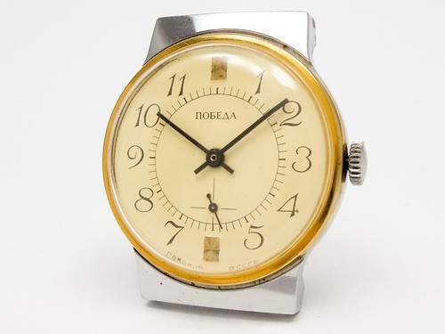 VINTAGE SOVIET RUSSIA USSR WRIST MENS WATCH POBEDA ZIM MECHANICS NOT WORKING RAR - Picture 2 of 16