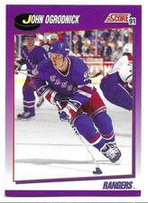 JOHN OGRODNICK 1991-92 SCORE CARD NEAR MINT CONDITION