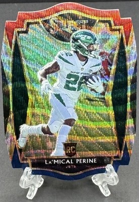 2020 Panini Select Premier Level La'Mical Perine #180 Tri-Color Prizm Die-Cut A3