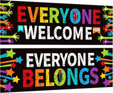 Classroom Decorations Welcome Banner Poster, 2Pcs Welcome Bulletin Board Decorat