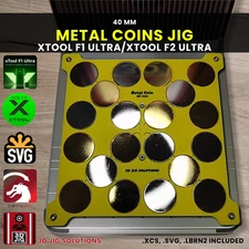 xTool F1 Ultra/F2 Ultra Metal Coin Laser Engraving Jig Template + XCS