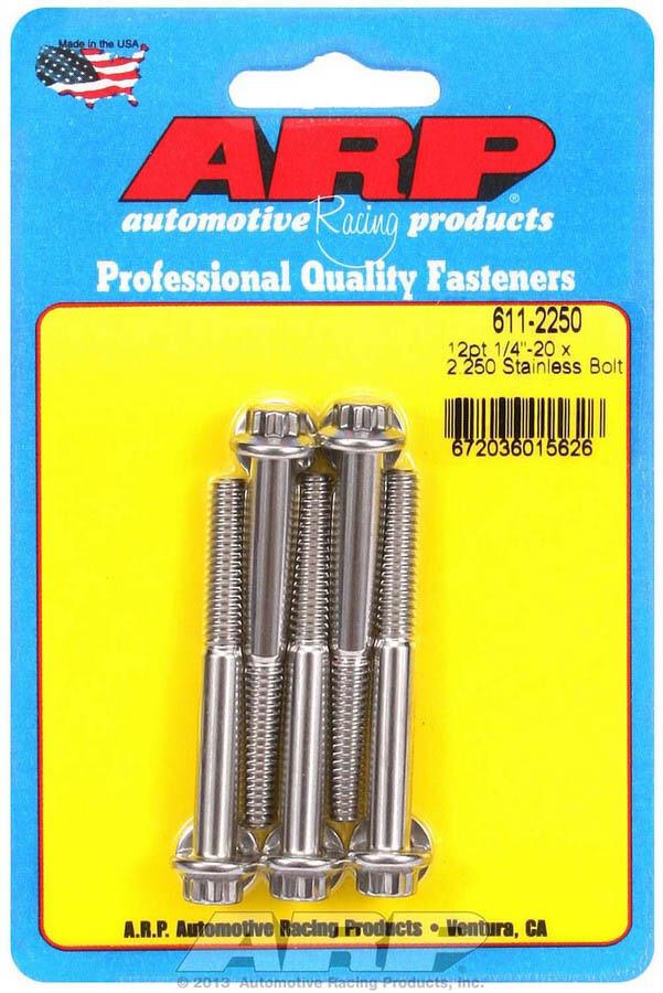 ARP S/S Bolt Kit - 12pt (5) 1/2-20 x 2.250 ARP S/S Bolt Kit - 12pt (5) 1/2-20 x 2.250