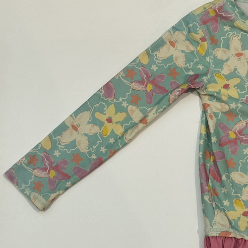 RuffleButts Floral Rash Guard Swim Long Sleeve Top Pink Green Yellow Girls 5 - Picture 6 of 19