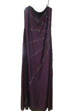 Gown With Beads Embroidered Spaghetti Strap zipper Up Back Sizzle 14
