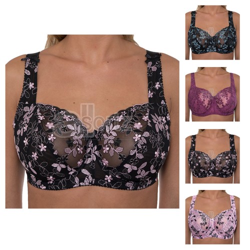 Ladies Gemm Full Cup Underwired Bra Plus Size Firm Hold Lace Large Pretty Uk New - Afbeelding 11 van 15