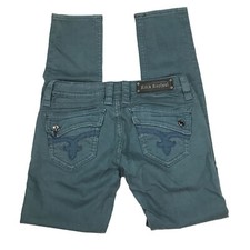 Rock Revival Women's Green Johanna Skinny Jeans Pants Size 28